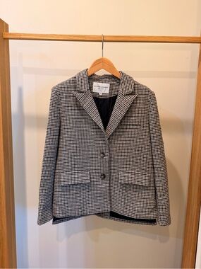 Petite Studio Bennet Wool Plaid Blazer - Size XS